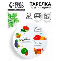 Тарелка плоская керамическая гарвардская «Для похудения», d=20 см