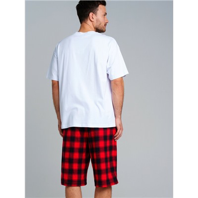 Комплект для мужчин: фуфайка (футболка) трикотажная, шорты текстильные