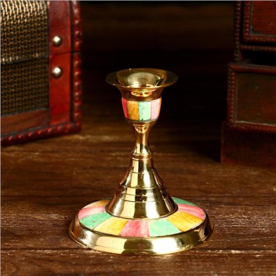 Подсвечник «Радуга», 9×9×10 см, латунь, перламутр