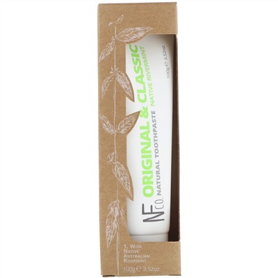 The Natural Family Co., Original & Classic Natural Toothpaste, Native Rivermint, 3.52 oz (100 g)