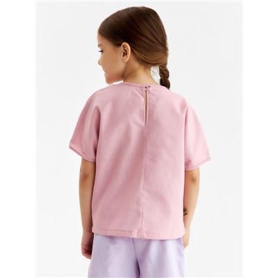 Футболка детская MINAKU, розовая, рост 128 см