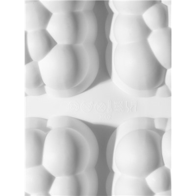 Форма для выпечки и муссовых десертов KONFINETTA «Облако», силикон, 30×18.8×3.5 см, 6 ячеек (7.4×7.4 см), белая