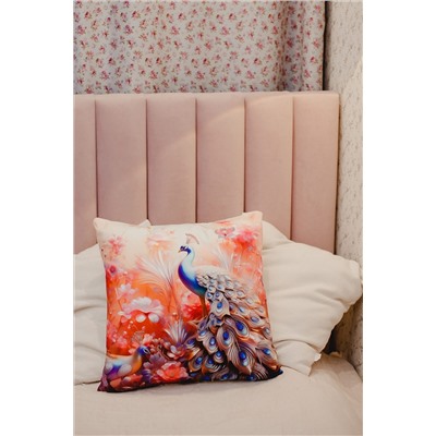 Наволочка декоративная декоративная 3 шт Павлины 3D НАТАЛИ, 1209568