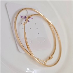 Серьги конго крупные с гранями, коллекция "Xuping", покрытие позолота, арт. 101.073