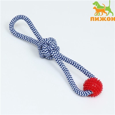 Игрушка канатная «Массажная» с узлом, до 65 г, до 30 см, микс цветов