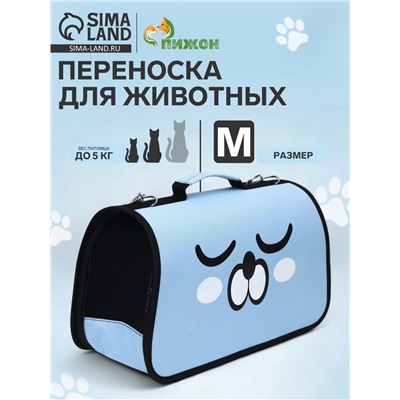 Сумка-переноска каркасная «Сонный пёсик», размер M, 45×21×27 см, голубая
