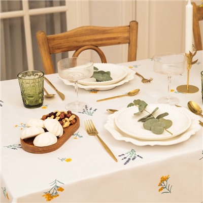 Скатерть «Этель. Полевые цветочки», 146×180±2 см, рогожка 176 г/м², 100% хлопок