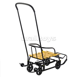 Санки детские "Мишутка-1" Универсал (черный-желтый) в коробке