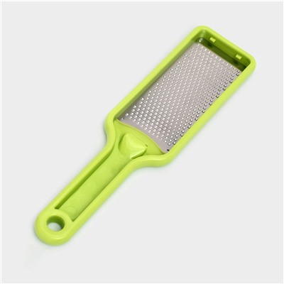 Тёрка для сыра с ручкой Доляна Brighty, 28.2×6.9×1.2 см, 301 сталь, мелкая сетка, салатовая