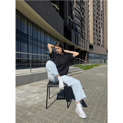 Футболка женская оверсайз черная Арт. 001 (Черный)