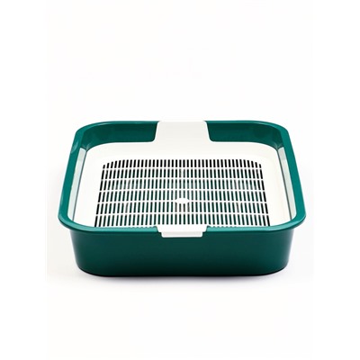Туалет для кошек «Белла мини», 35×26×6 см, с сеткой, пластик, зелёный