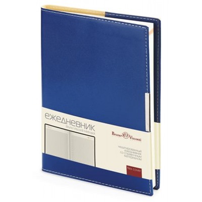 Ежедневник недатированный А5 272 стр.  в клетку  "METROPOL" (СИНИЙ) 3-491/01 Bruno Visconti