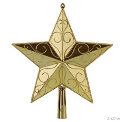 Верхушка на елку Звезда 21*23 см / W750 /уп 150/300/золото