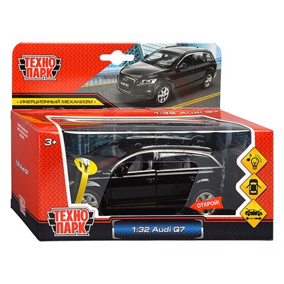 Машина металл свет-звук AUDI Q7, 15,4 см, двери, капот, багажник, инерция, в коробке