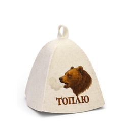 Шапка для бани и сауны «Топлю», полиэфир, шерсть