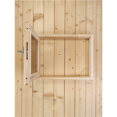 Окно деревянное для бани и сауны, 40×50 см, двойное стекло, тонированное