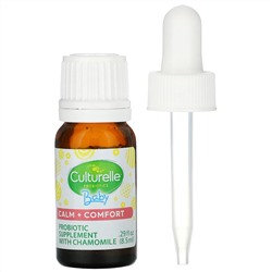 Culturelle, пробиотики «Спокойствие и комфорт», в виде капель с ромашкой, для детей от рождения до 12 месяцев, 8,5 мл (0,29 жидк. унции)