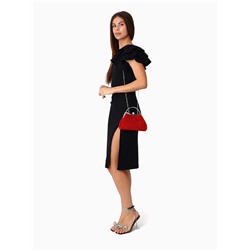 Сумка-клатч женская вечерняя на фермуаре, с металлической ручкой, красная