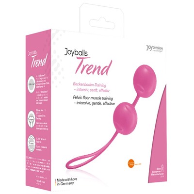 Нежно-розовые вагинальные шарики Joyballs Trend с петелькой