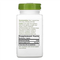 Nature's Way, плод кайенского перца, 40 000 ЕШС/г, 180 вегетарианских капсул