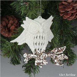 Новогоднее украшение Сова 12х10 см / WF-163 /уп 300/