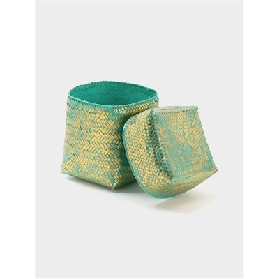 Корзинка плетёная «Голден», 20×20×26 см, голубая