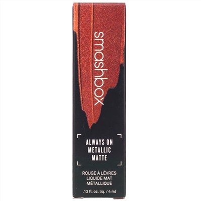 Smashbox, Always On Metallic Matte Liquid Lipstick, Bold Digger, 0.13 fl oz (4 ml)