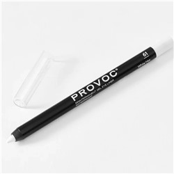 Provoc Гелевый карандаш-подводка для глаз водостойкий / Semi Permanent Gel Eye Liner №61 White Hot, белый матовый 7840
