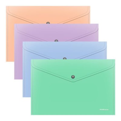 Папка с кнопкой  А4 140мкм 61141 Matt Pastel Bloom непрозрачный, ассорти ErichKrause