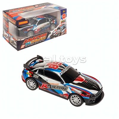 Машинка пластмассовая инерционная "Авария на трассе" Гонка спорт (pull back) ВОХ 15,2х7,5х7,5см,