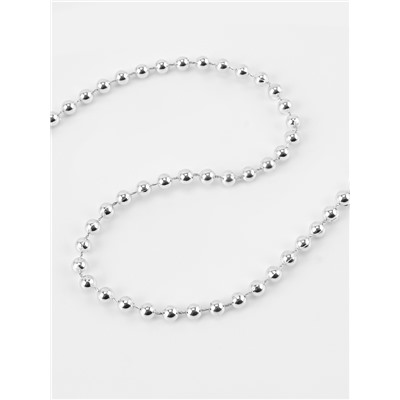 Бусы на нитях, 4 мм, 9±1 м, цвет серебряный