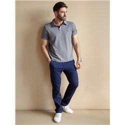 Футболка-поло из фактурного трикотажа