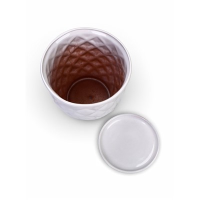 Набор горшков для цветов «Шишка», белый, керамика, 4 шт.: 4 л, 1.5 л, 1 л, 600 мл