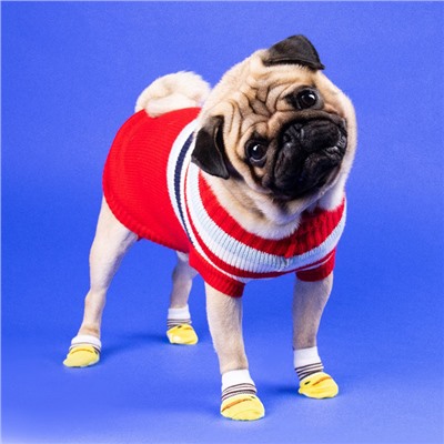 Свитер «Полоски», XS (ДС 17, ОШ 17, ОГ 23-37 см), красный