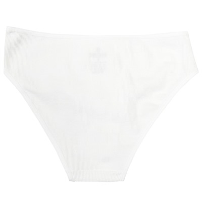 7892-01 Трусы для девочки в рубчик белые (BAYKAR)