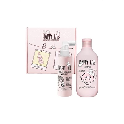 Happy Lab Набор средств для ухода за волосами / Шампунь «Объем & Укрепление» + Крем-спрей мультиэффект, 300 мл, 200 мл KRISTALLER, 1111317