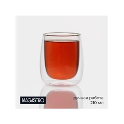 Стакан с двойными стенками Magistro «Поль», 210 мл, стекло, прозрачный