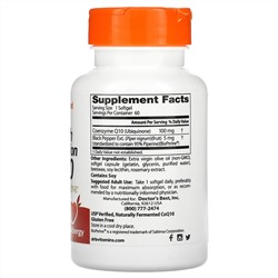 Doctor's Best, коэнзим Q10 с высокой степенью усвоения с BioPerine, 100 мг, 60 мягких таблеток