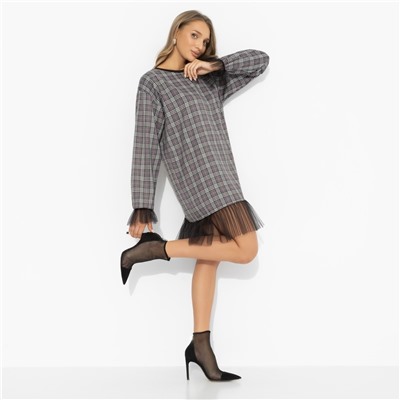 Платье комбинированное с сеткой, Вне формата (эталон)