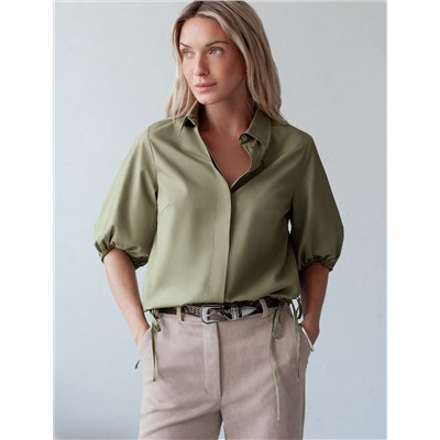 Блузка из легкого хлопкового поплина