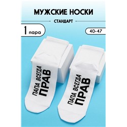 Носки мужские Папа прав (Белый)
