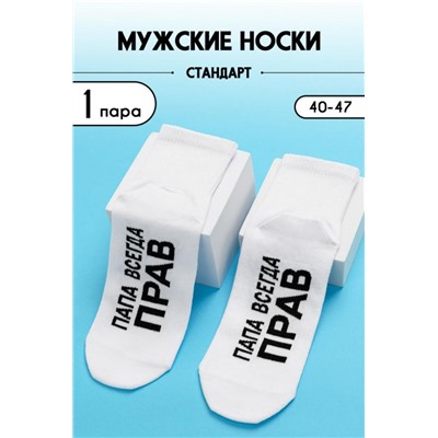 Носки мужские Папа прав (Белый)