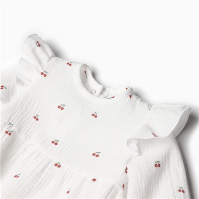 Комплект (боди и повязка) Крошка Я "Муслин", р. 62-68, цвет молочный