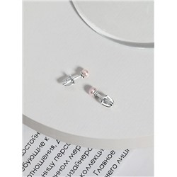 Серьги-пусеты из серебра с культивированным жемчугом цвета лаванда родированные 925 пробы 04-702-0027-06