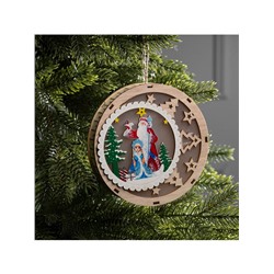 Подвеска световая «Дед Мороз и Снегурочка», 15×3 см, 6 LED, от батареек АААx2, свечение тёплое белое