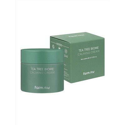 FARMSTAY - КРЕМ ДЛЯ ЛИЦА УСПОКАИВАЮЩИЙ С ЭКСТРАКТОМ ЗЕЛЕНОГО ЧАЯ TEA TREE BIOME CALMING CREAM, 80 ML