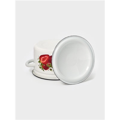 Кастрюля эмалированная, 3 л, d=19.2 см, цилиндрическая, белая