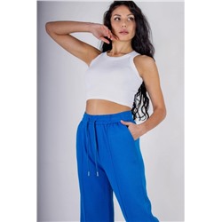 Трикотажные брюки со стрелкой, на резинке (Синий)