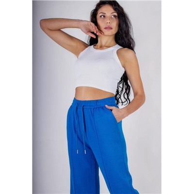 Трикотажные брюки со стрелкой, на резинке (Синий)