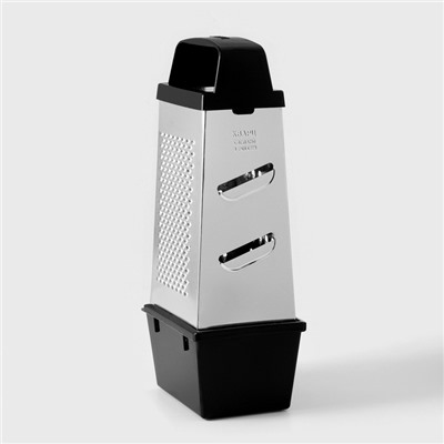 Тёрка с контейнером КВАРЦ «Комфорт», 4 грани, 450 мл, 11×8.5×27 см, металл, МИКС